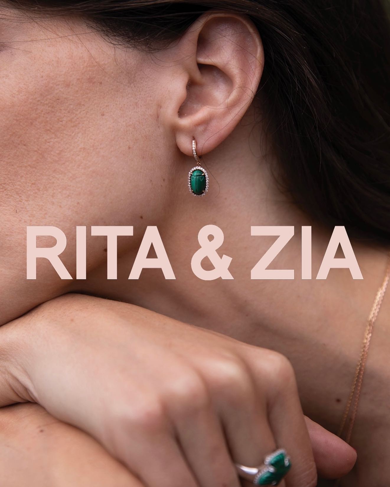 Scarabée pendant earring in Malachite, Diamonds and 18ct pink Gold. #myritazia