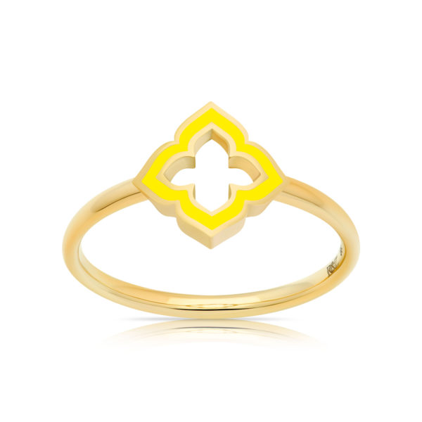 Bague Chakra Racine Émail Jaune - Image 2