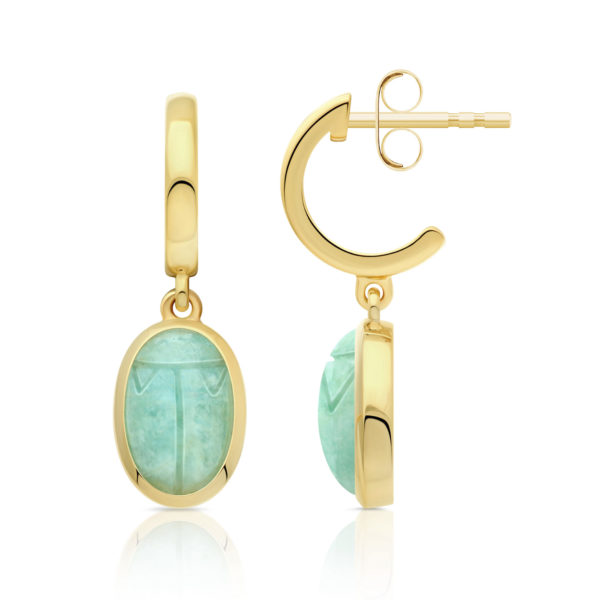 Créoles Mini Scarabée Amazonite – Image 2