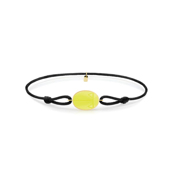 Bracelet Cordon Petit Scarabée Galalithe Jaune – Image 2