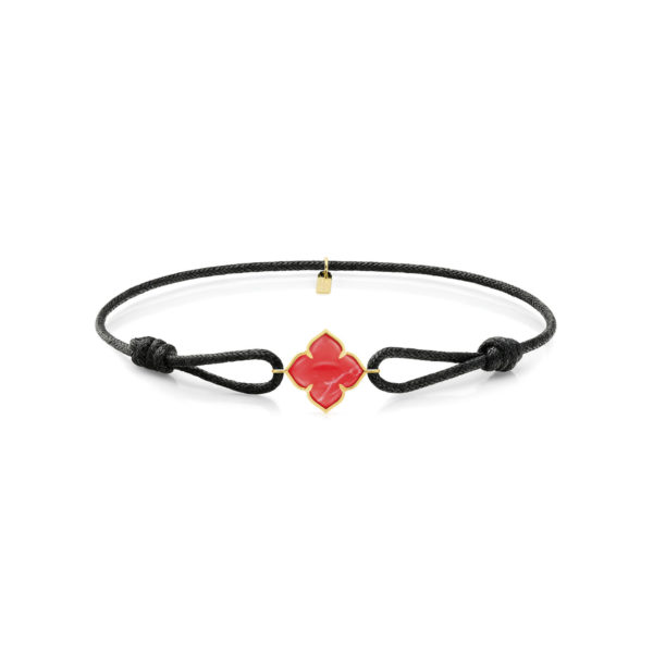 Bracelet Cordon Chakra Racine Galalithe Rouge - Image 3