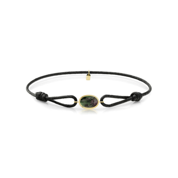 Bracelet Cordon Mini Scarabée Rubis Zoïsite - Image 2