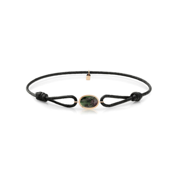 Bracelet Cordon Mini Scarabée Rubis Zoïsite - Image 3